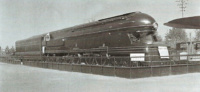 Seen here at the New York World's Fair on July 15, 1939, the Pennsylvania Railroad PRR S1 steam locomotive exemplifies both Streamline Moderne design and Raymond Loewy's famous styling, which later appeared in International vehicles. Photo from the Gottscho-Schleisner Collection, Library of Congress, Lot #LC-G613-35557