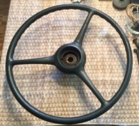 Steering Wheel Prior to Restoration - Lots of Fine Cracks Everywhere
